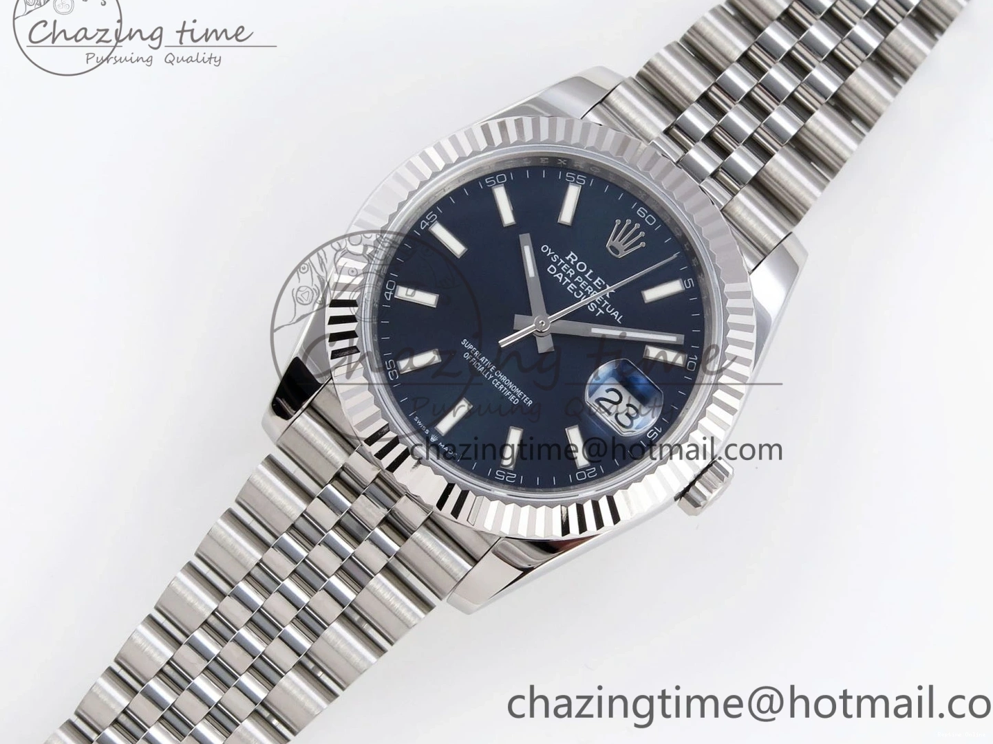 0121 DateJust 41mm 126334 904 SS ARF 1:1 Best Edition Blue Dial Sticks Markers on Jubilee Bracelet SH Unique 1864